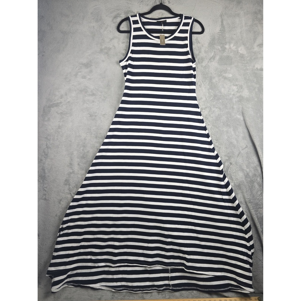 J. CREW High Low Tank Maxi Dress Womens Blue Sz XS Extra Small Striped NWT